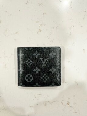 Black Monogram Canvas Men's Bifold Wallet